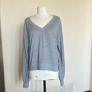 PAIGE Heather Gray V-Neck Sweater
